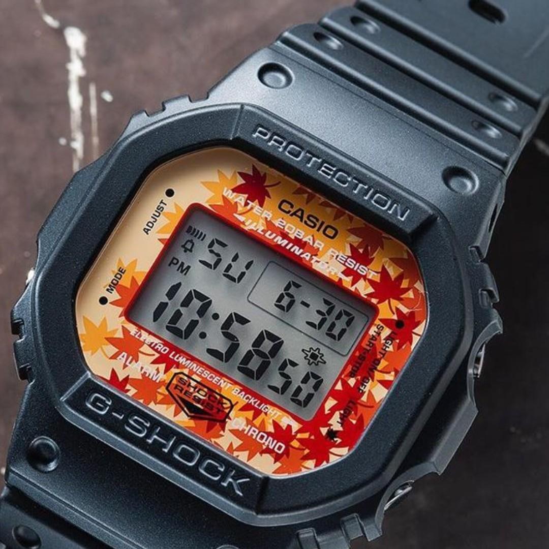 G-SHOCK 手錶DW-5600TAL-1JR 紅葉主題DW 5600 G SHOCK WATCH, 名牌 