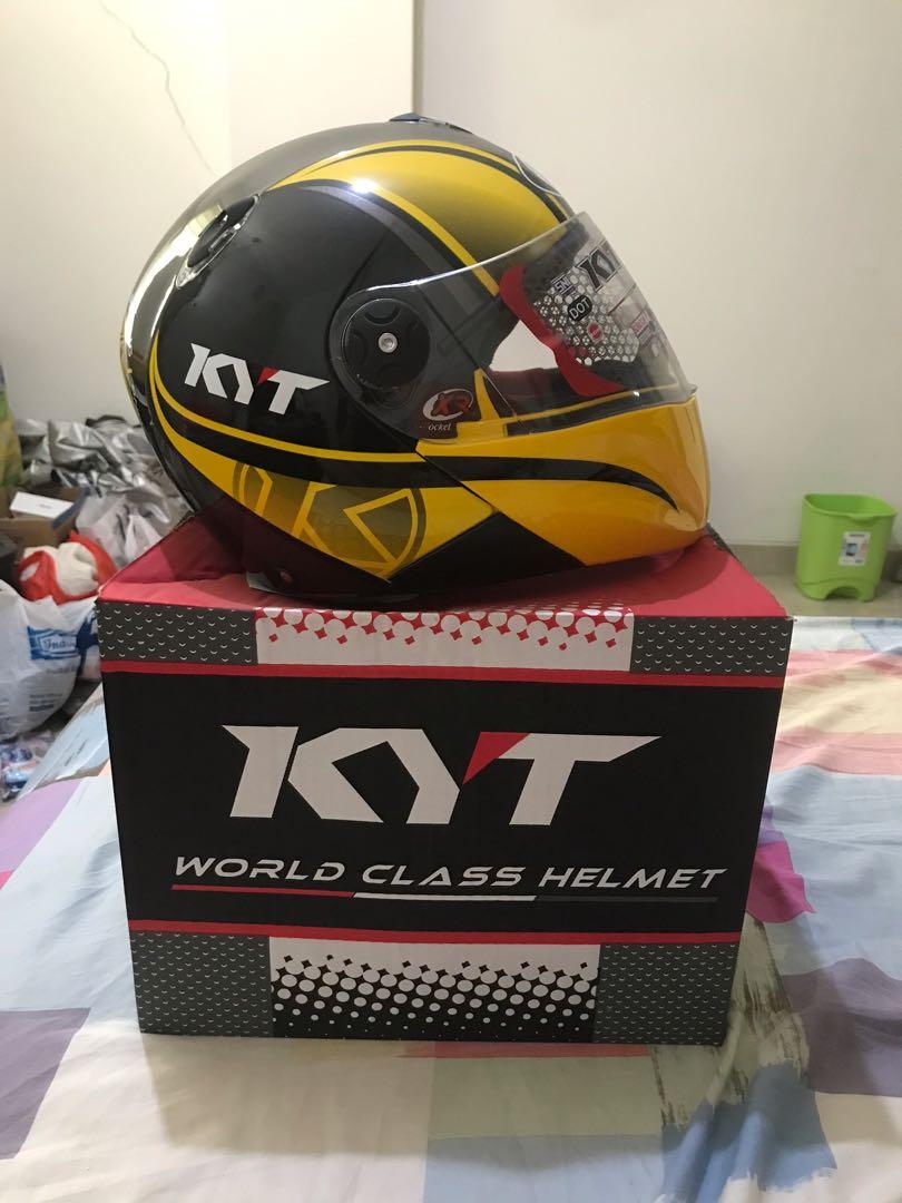 Helm Kyt X Rocket Hitam Kuning Seri 2 Clear Black Crymson Yellow Gun Metal X Rocket Motor Di Carousell