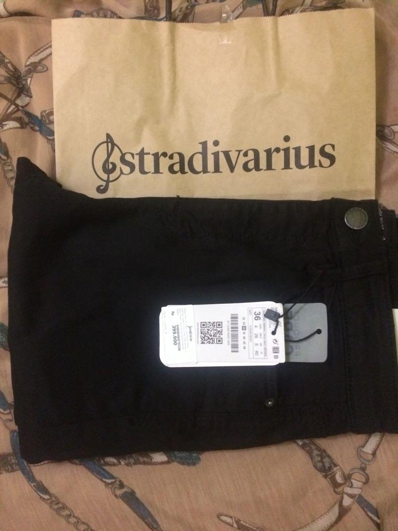 High Waist Skinny Jeans Stradivarius (Black)