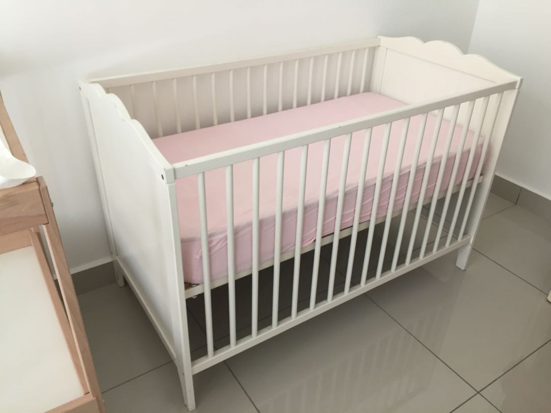 Ikea white baby cot, Babies & Kids, Baby Nursery & Kids Furniture, Cots