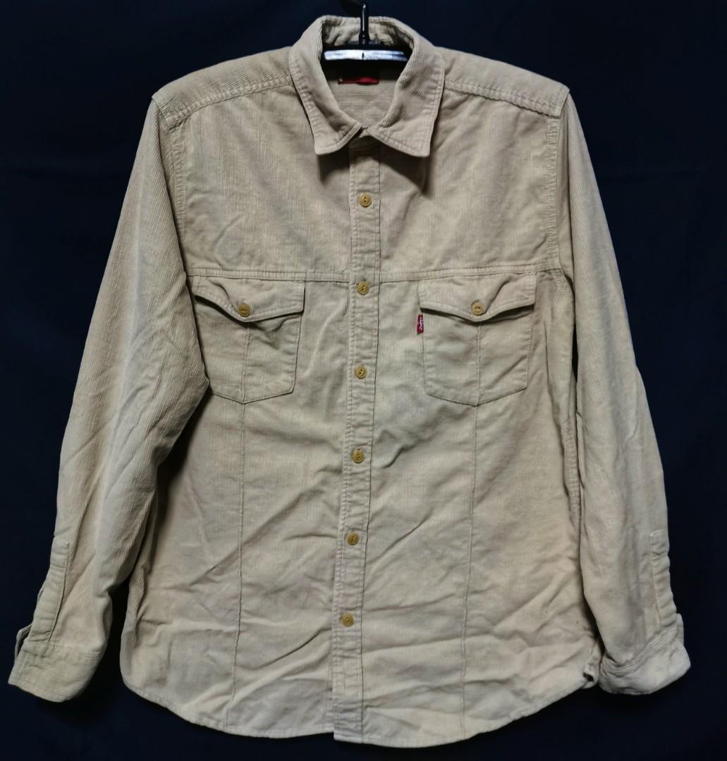 Levis Red Tab Corduroy Button Up Shirt Made in Morocco, Men's Fashion ...