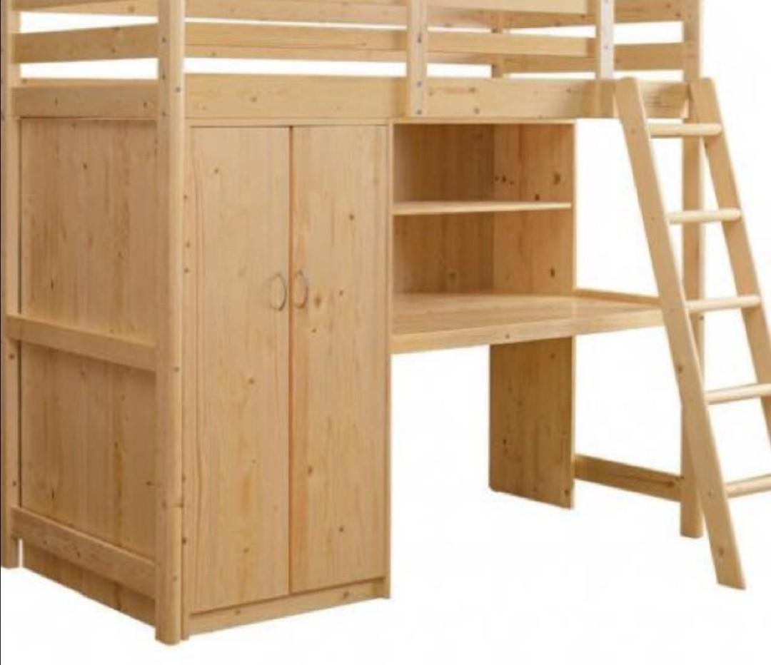 Loft Bed With Desk And Wardrobe Furniture Beds Mattresses On