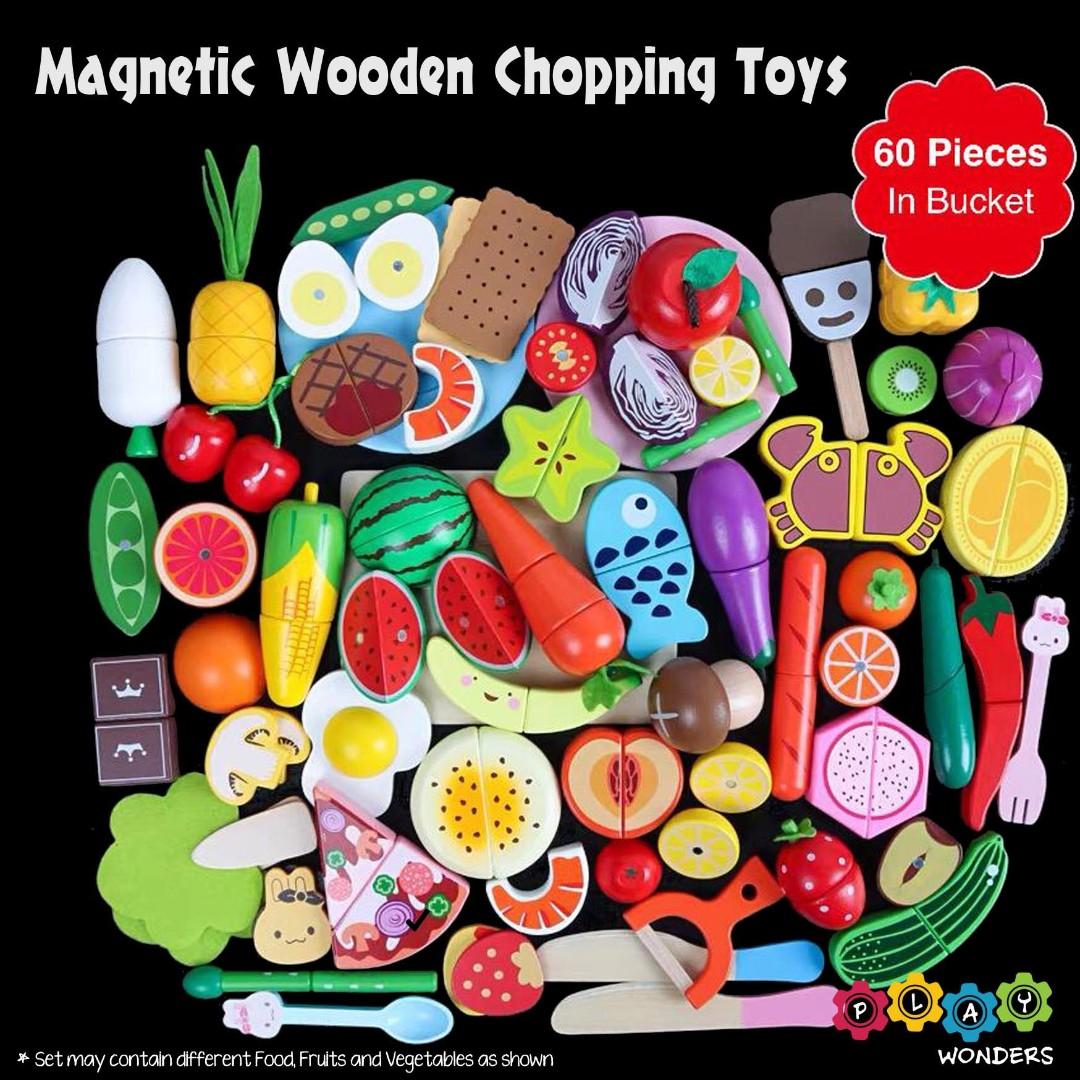 wooden chopping food toy