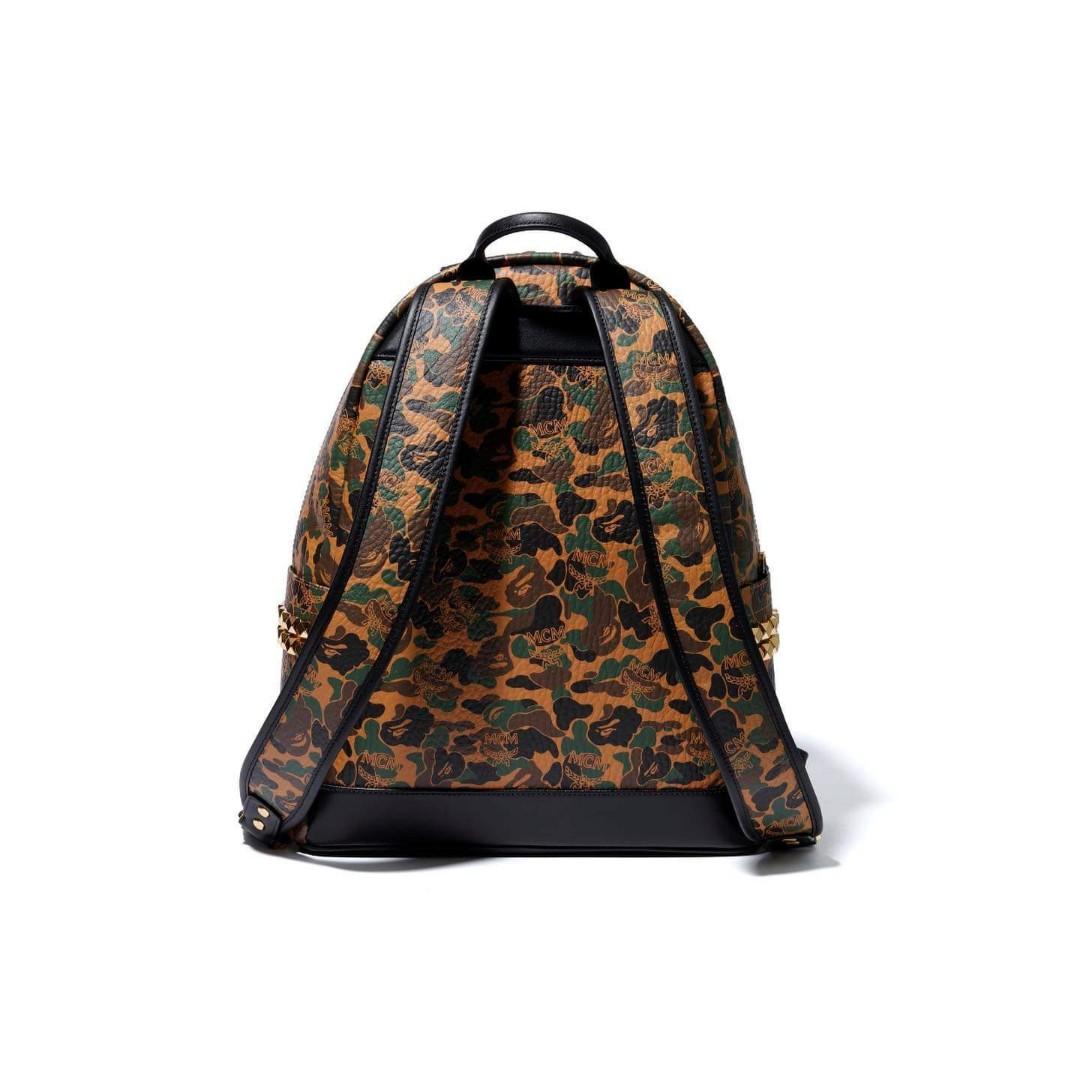 Limited Edition MCM X Bape Stark Backpack in Camo Visetos, Luxury, Bags &  Wallets on Carousell