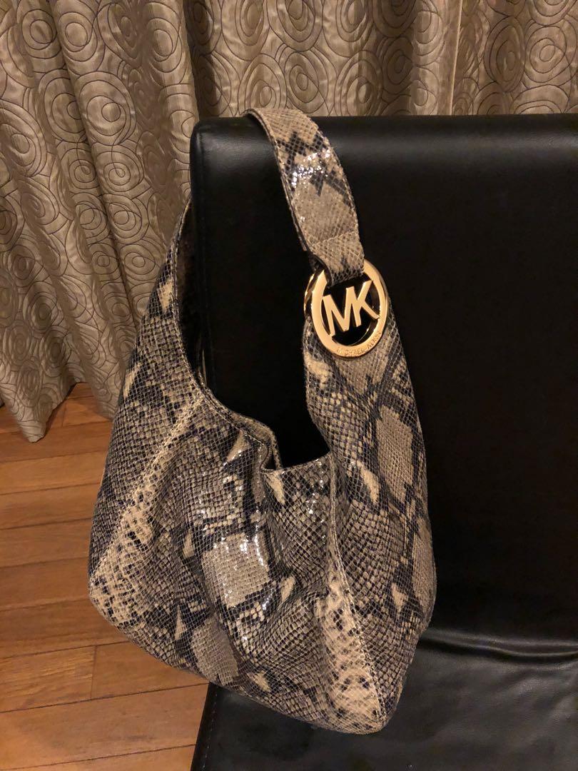 michael kors snakeskin shoulder bag