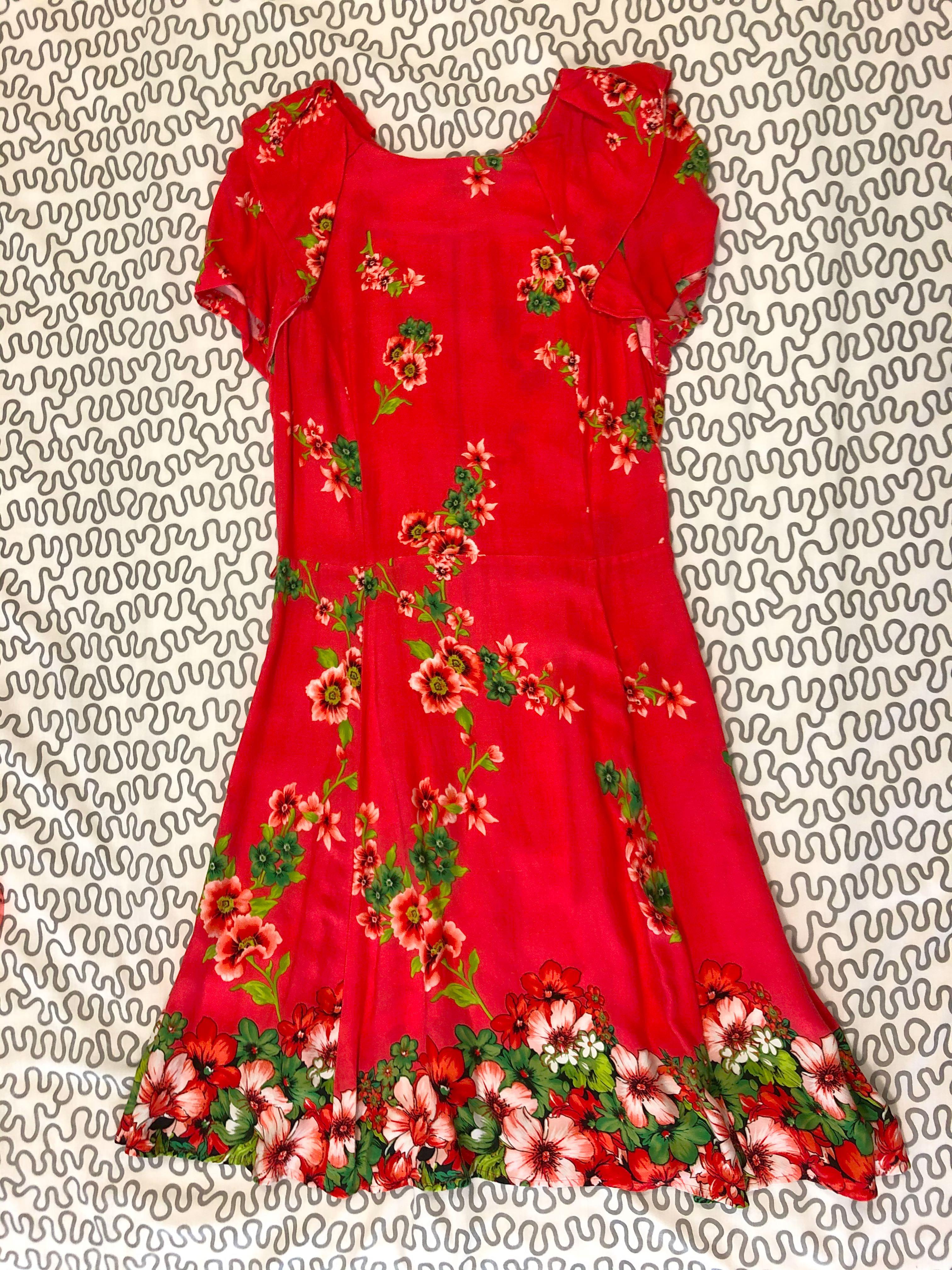 oasis red tea dress