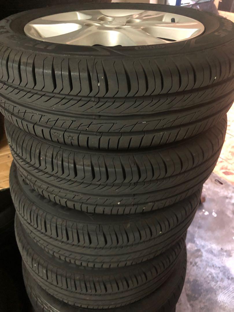 Rim myvi lagi best 1.3 14 inci siap tayar 90%, Auto Accessories on ...