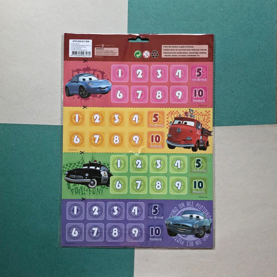 Set Of 2 Disney Cars Big Small Reward Stickers Books Stationery Stationery On Carousell