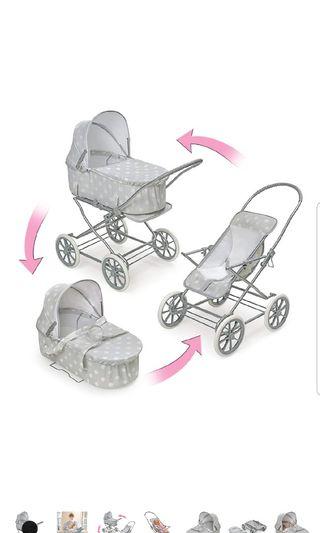 badger basket three wheel doll jogging stroller