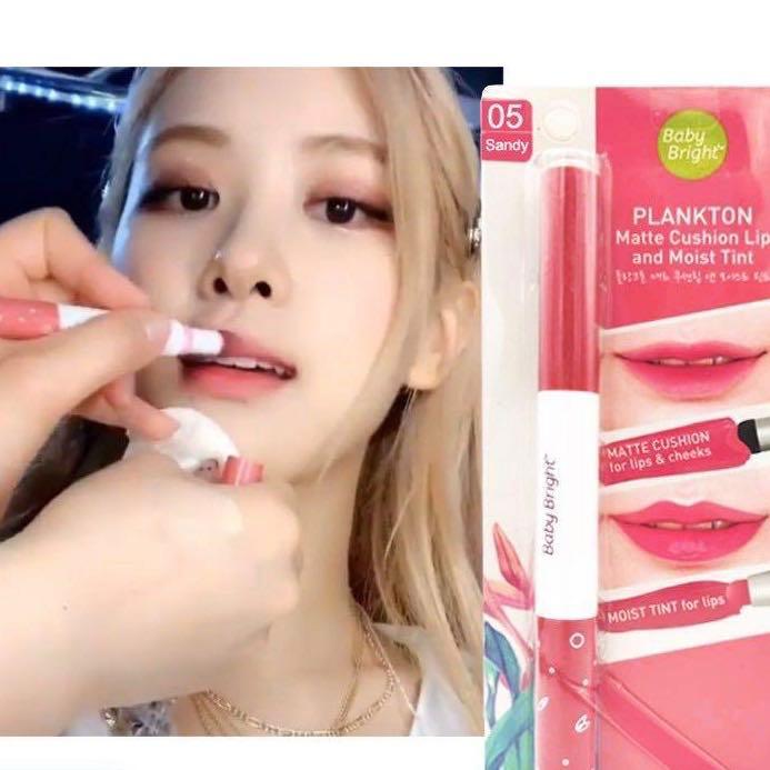 Baby Bright Blackpink Rose Lip 05 Sandy Plankton Matte Cushion Lip And Moist Tint Mrtserangoon Beauty Personal Care Face Makeup On Carousell