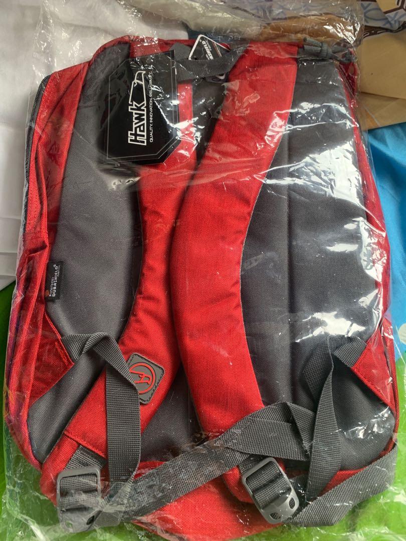 Brandnew Hawk Backpack Red Gray 4897 Men s Fashion Bags