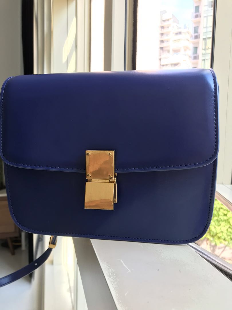 Celine box bag blue outlet