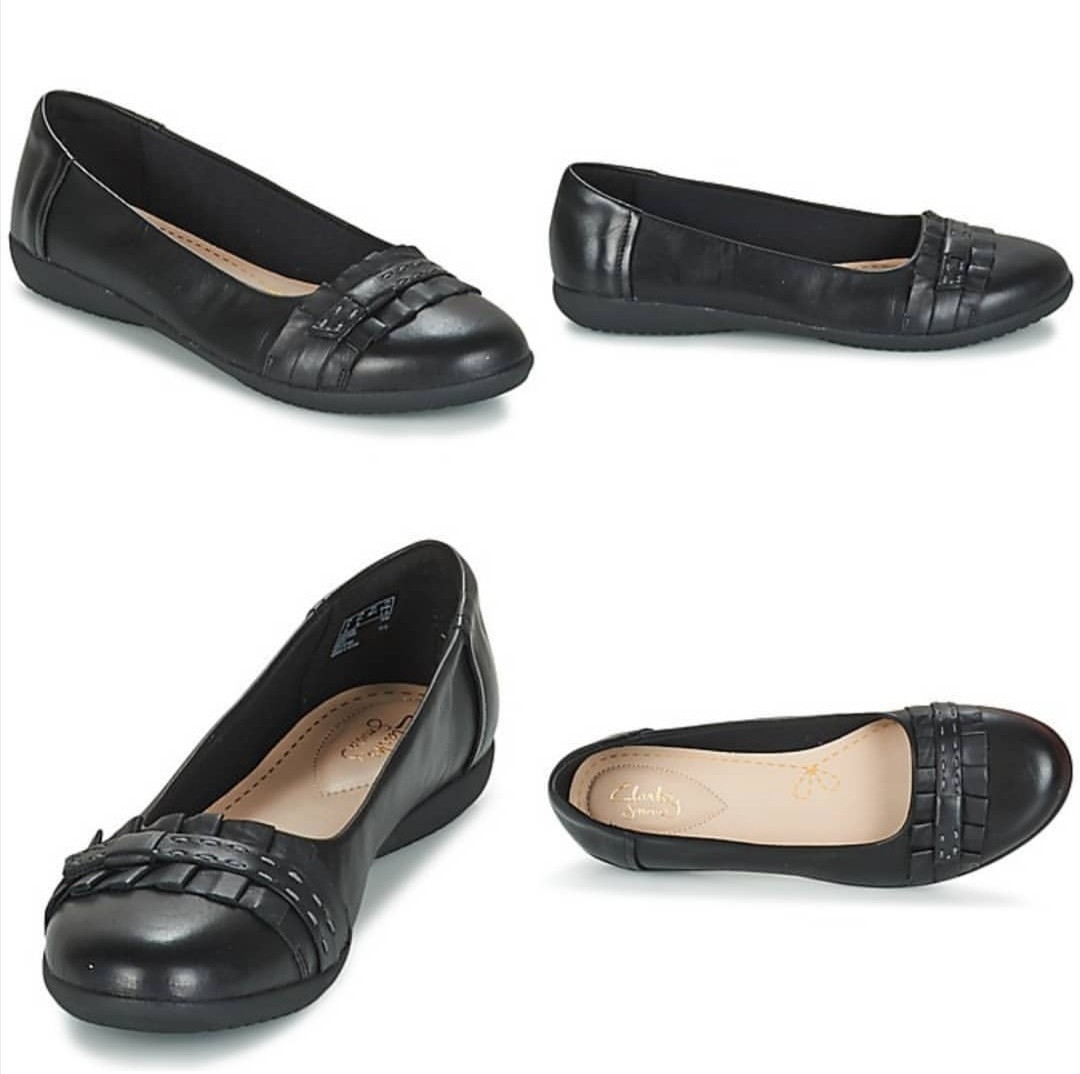 Clarks feya island black leather