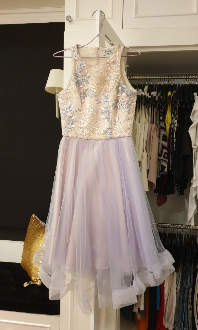 Cocktail party dress gaun pesta Lavender