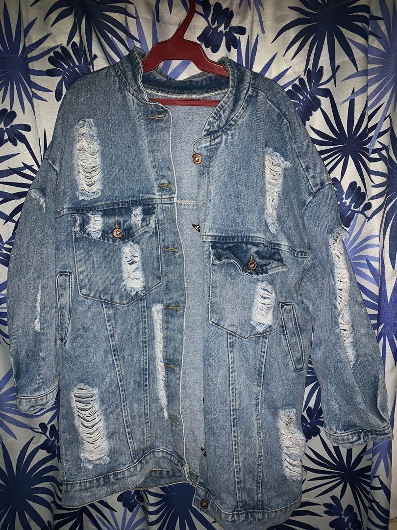plus size distressed denim dress