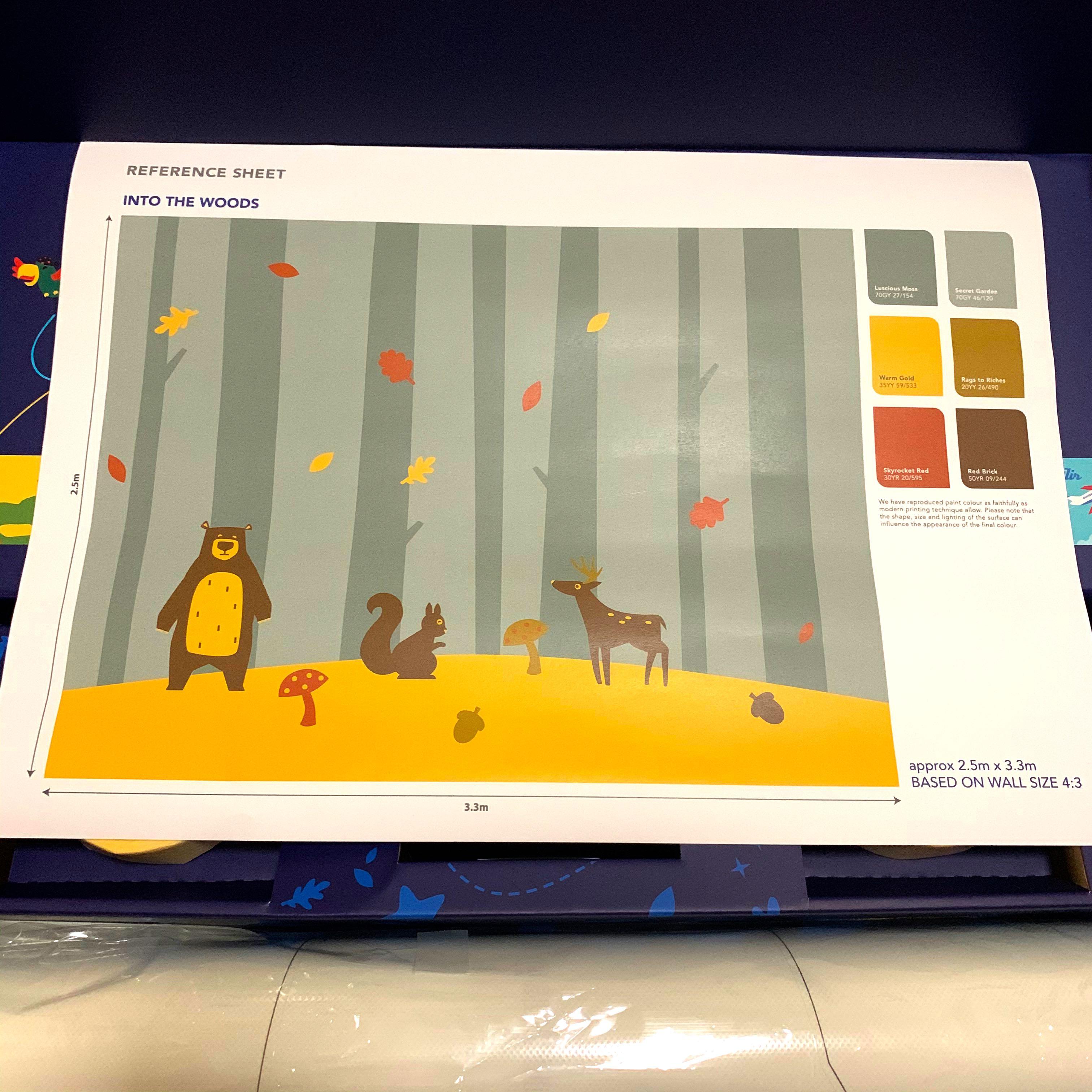 Dulux Kids Easy Painting Kit Forest Woods Bear Wall Decor