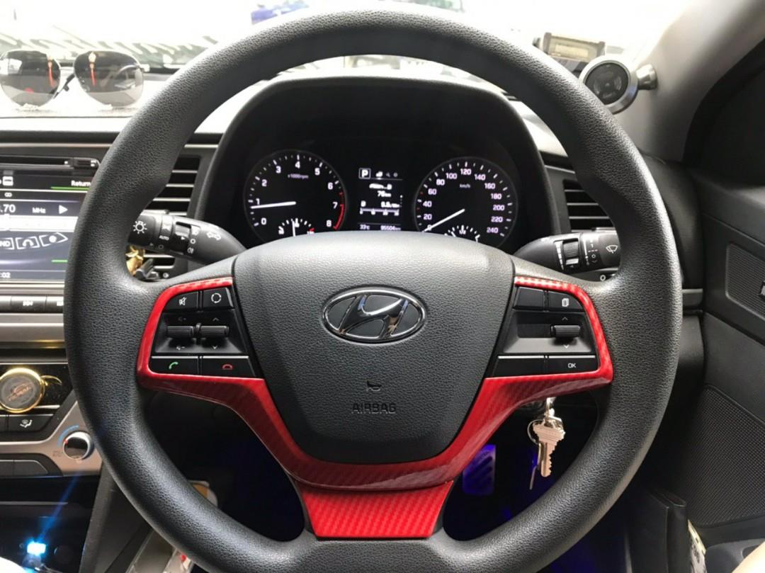 Elantra 2016 2017 2018 AD steering wheel control panel carbon fibre