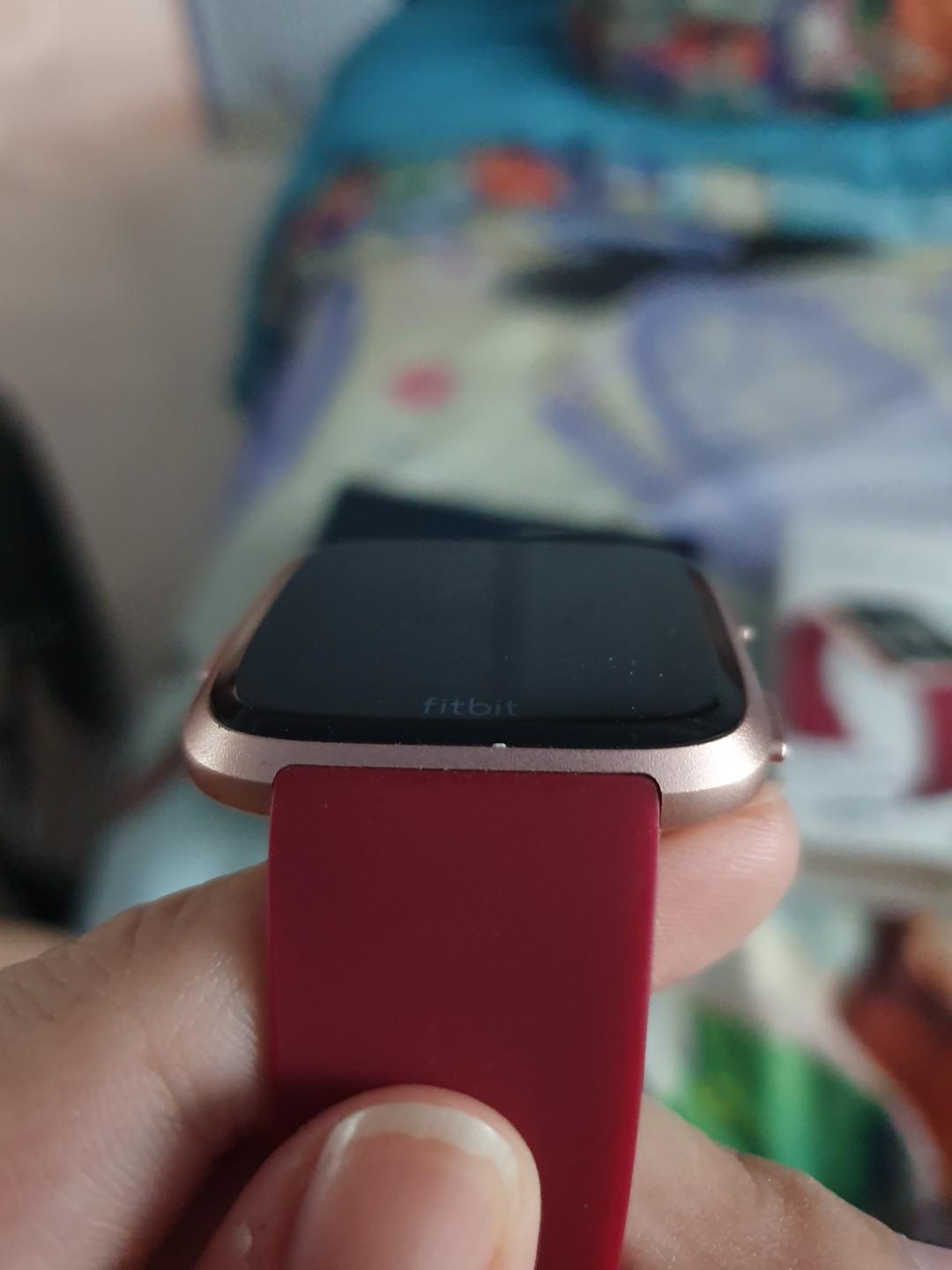 Fitbit Versa Rose Gold x Maroon Strap Limited Edition Mobile Phones Gadgets Wearables Smart Watches on Carousell