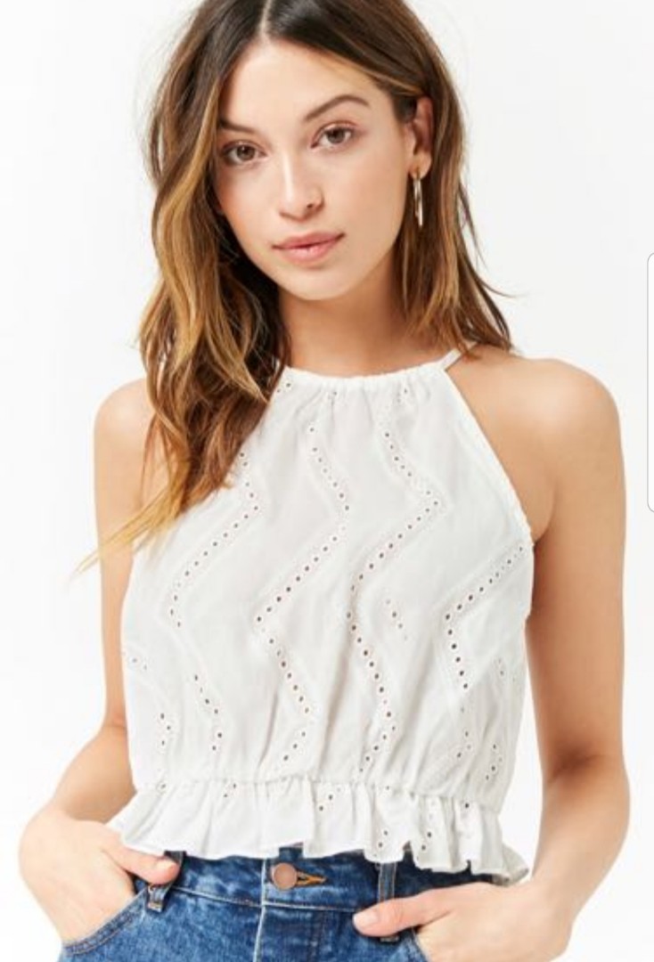 forever 21 eyelet top