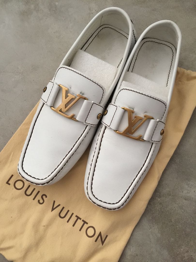 Louis Vuitton Monte Carlo shoes loafers authentic white gold