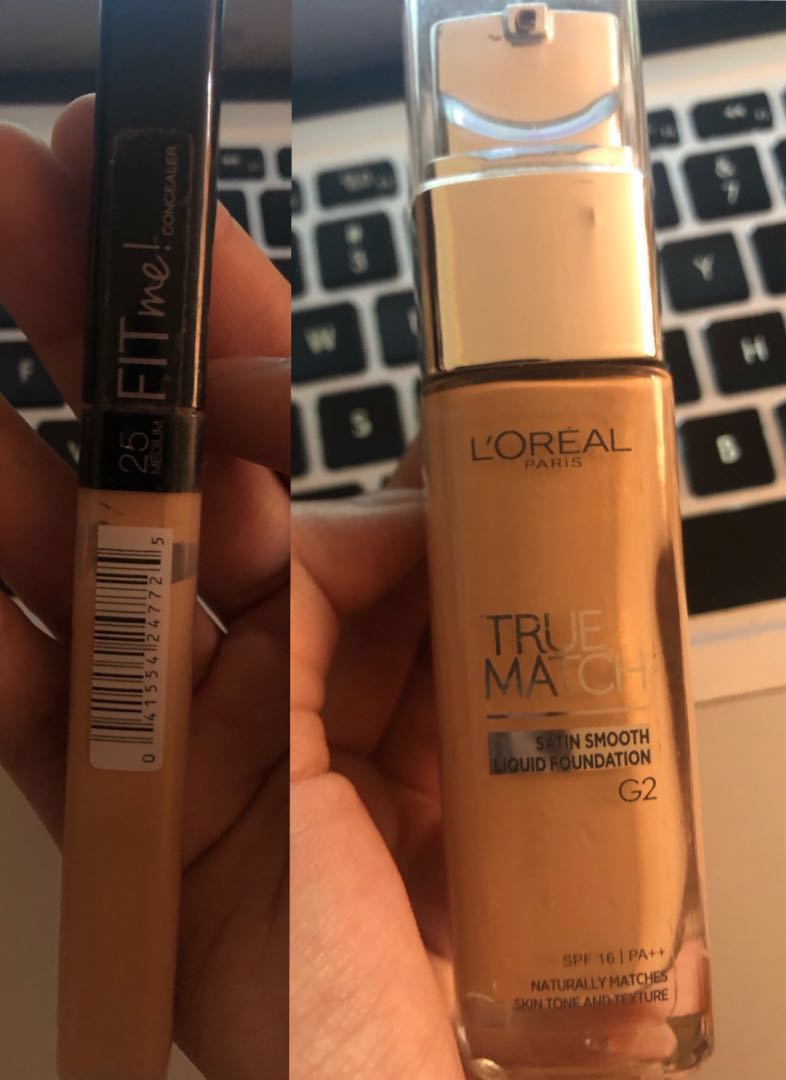 maybelline fit me concealer foundation match
