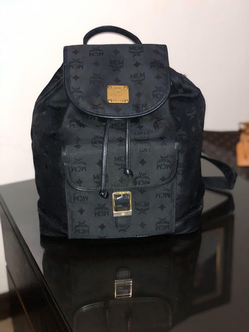 Mcm best sale canvas backpack