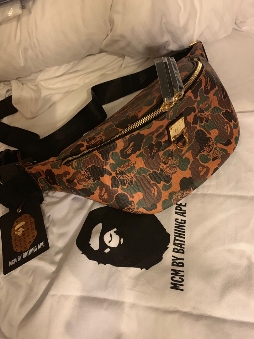 MCM ❌ BAPE waist bag (LIMITED EDITION), Men's Fashion, Bags