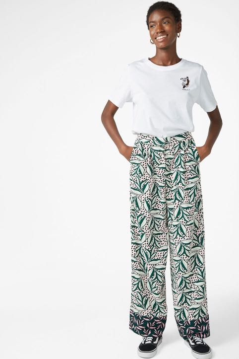 Leaf print pants Clearance
