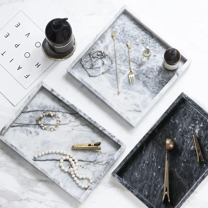 Nessa Marble Rectangular Living Room Kitchen Vanity Tray Furniture Home Decor Others On Carou Nessa Marble Rectangular Living Room, Silver Vanity Tray For Living Room