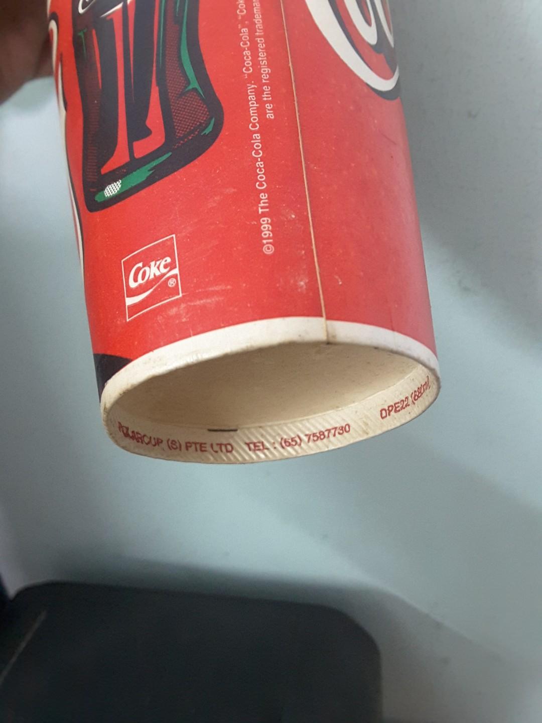 Old vintage 1999 coca cola paper cup, Hobbies & Toys, Collectibles ...