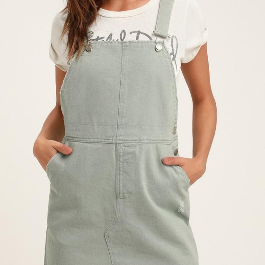 pale green overalls skirt Women s Fashion Bottoms Skirts on Carousell