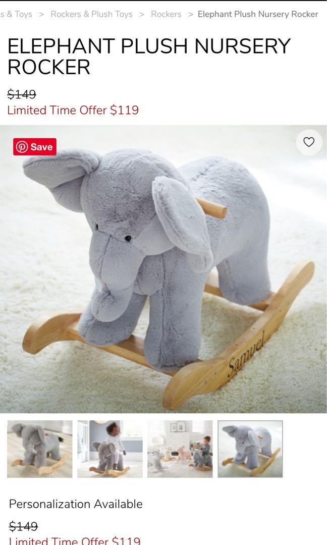 Pottery barn elephant rocker best sale