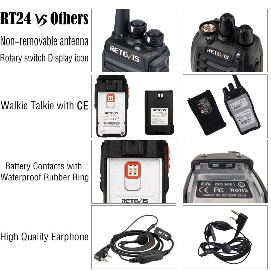 Retevis RT24 IMDA Approved, Retevis RT24 Walkie Talkie 0.5W 16 Channel (Singapore 8 channels