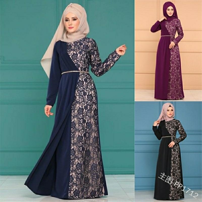 Long dress cheap lace muslimah