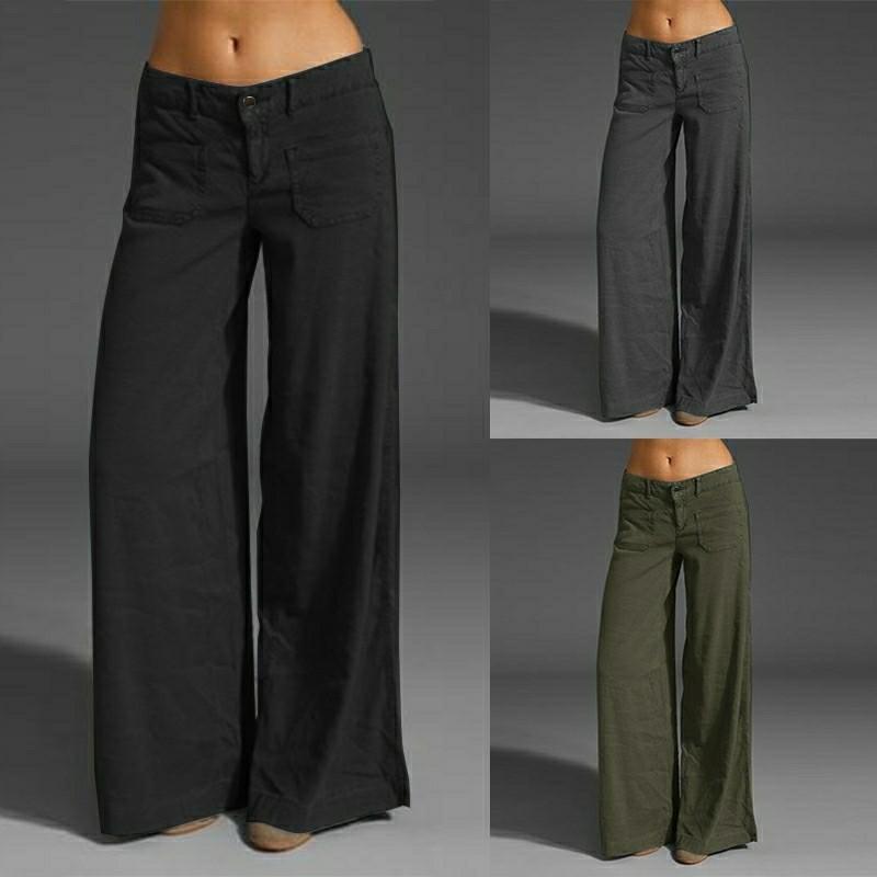 S XXXXXL Low Waist Wide Legged Casual Loose Cotton Pants Women s Fashion Bottoms Other Bottoms on Carousell