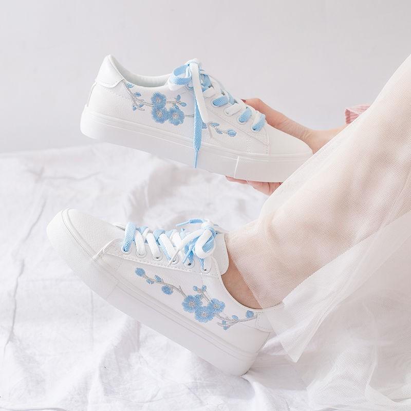 White shoes hotsell with flowers