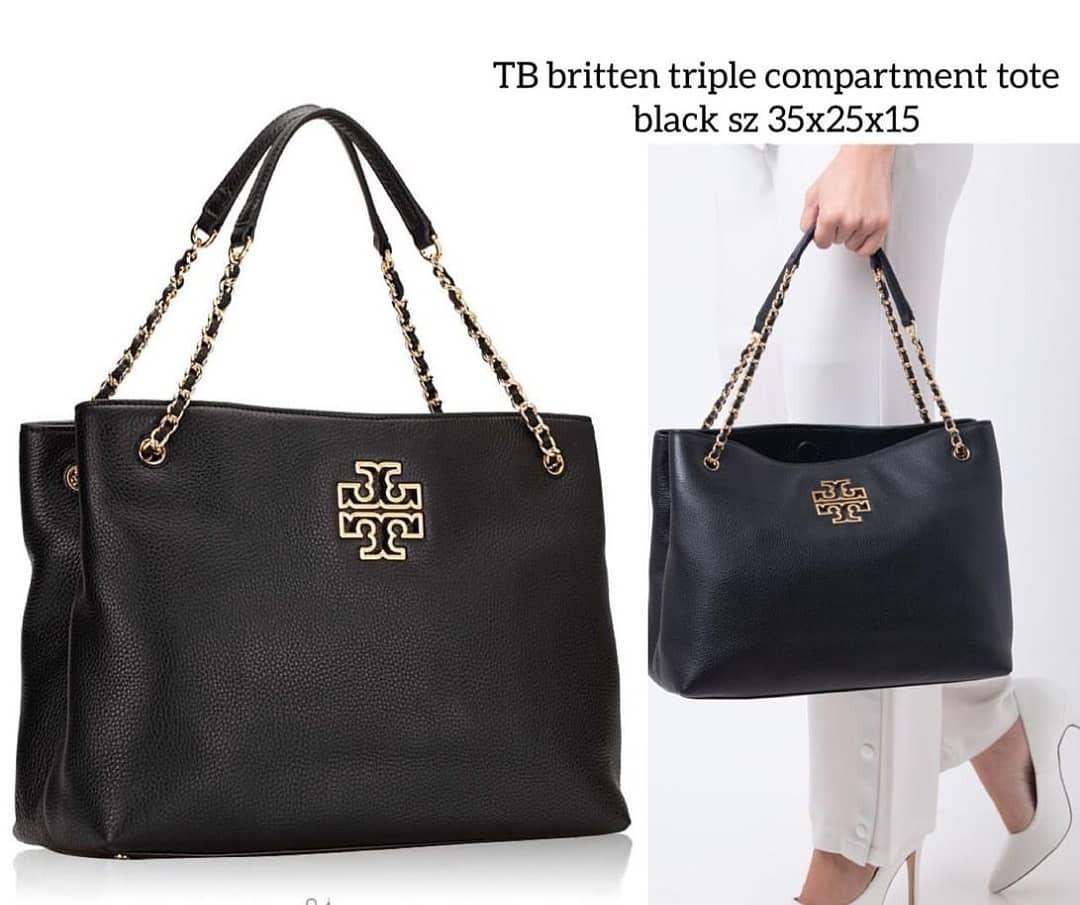 Tory burch britten triple compartment tote on sale