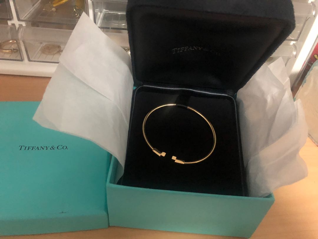 Tiffany \u0026 Co 18K gold T Wire Bracelet 