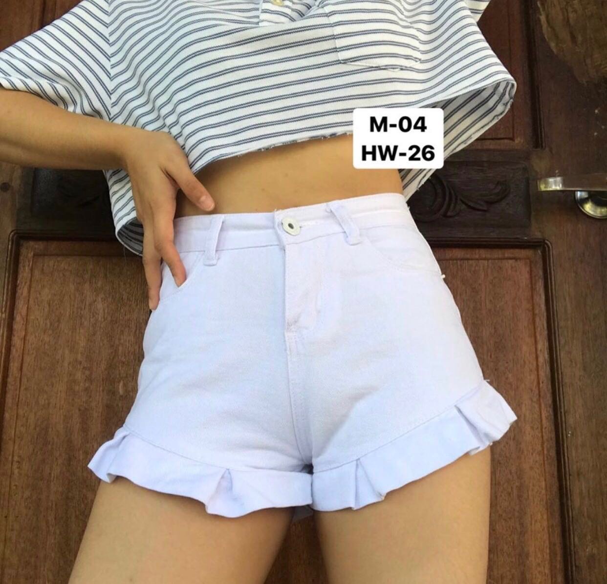 white high top shorts