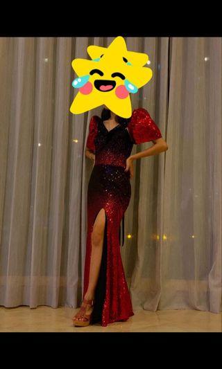 Filipiniana Red and Black Ombre for Rent