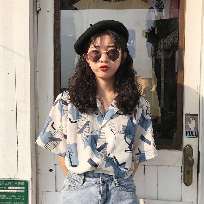 blouse patterned collar shirt chiffon 