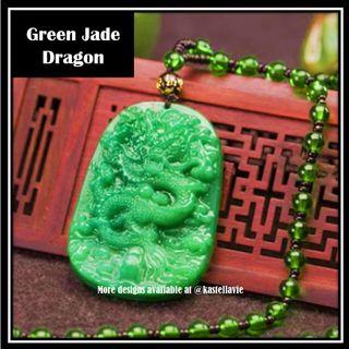ETC INSTOCK - Fengshui Car Pendant - Obsidian Dragon / Green Jade Dragon