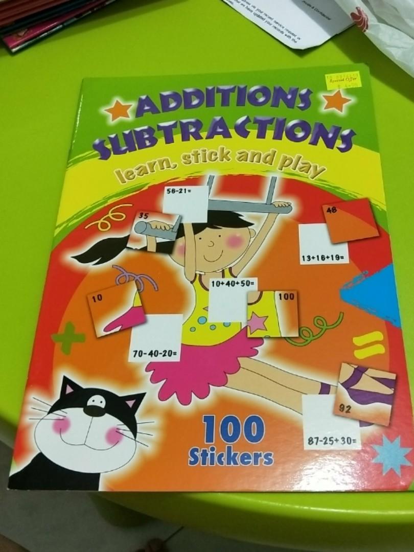 Addition subtraction multiplication and division sticker workbook