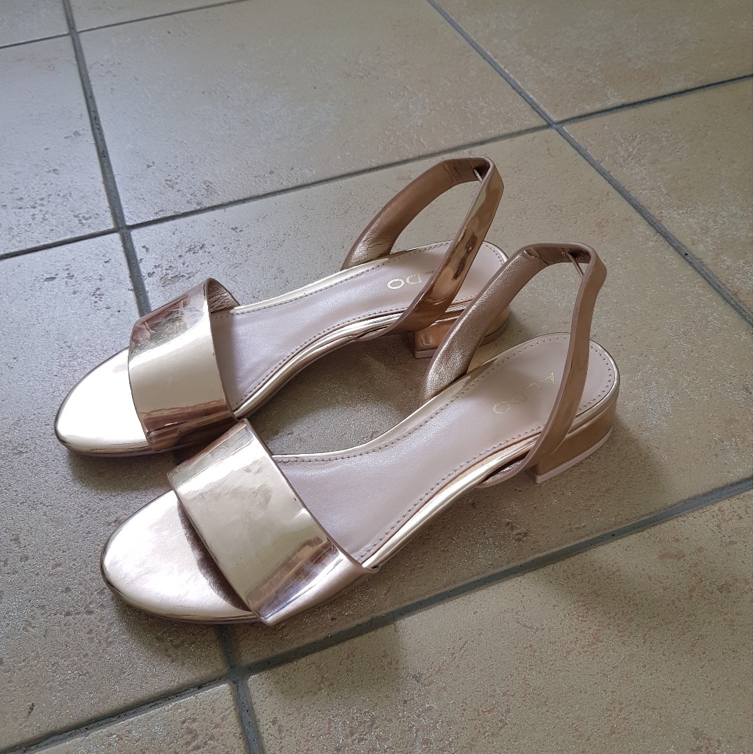 aldo sandals rose gold