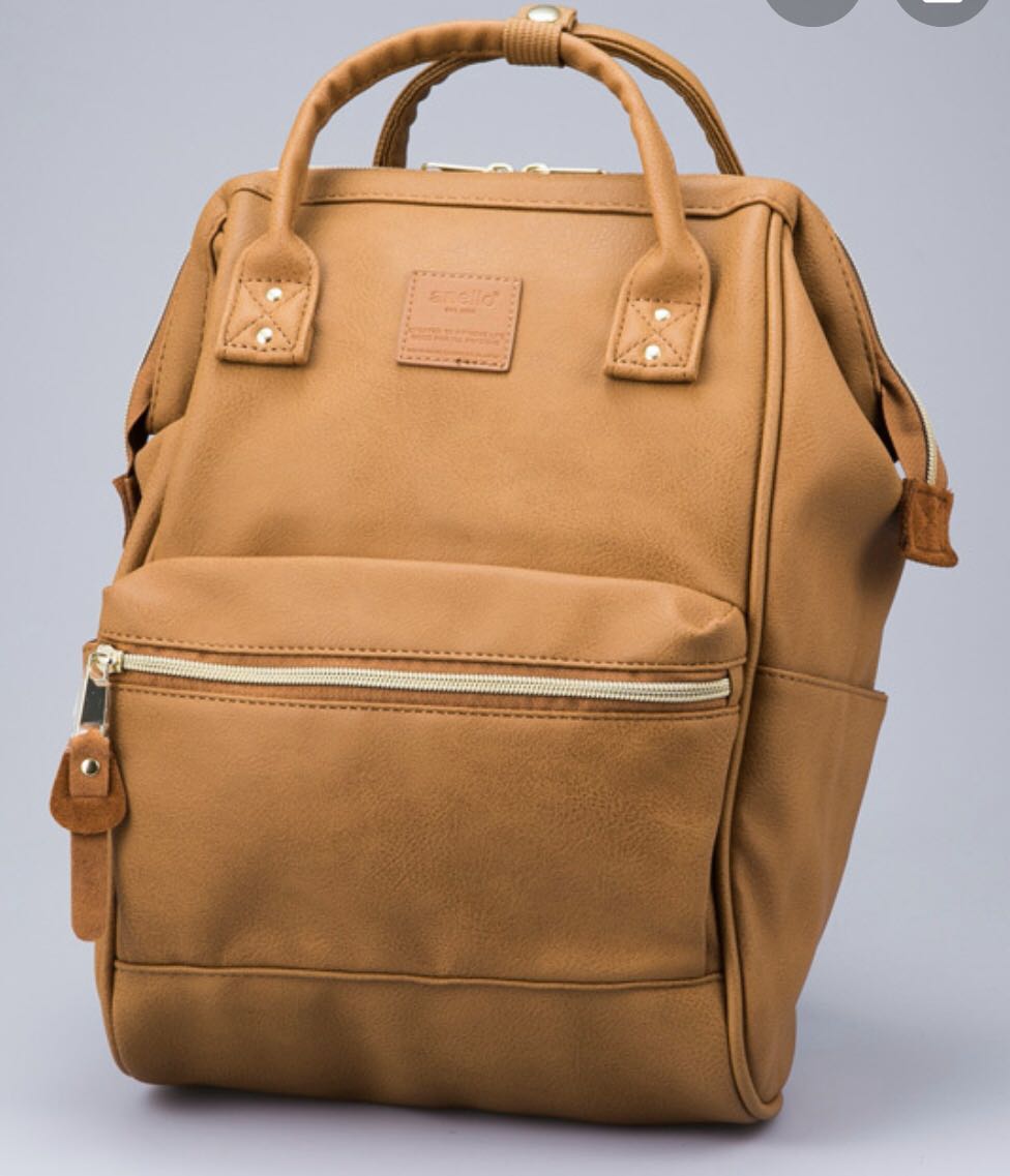 anello brown leather backpack