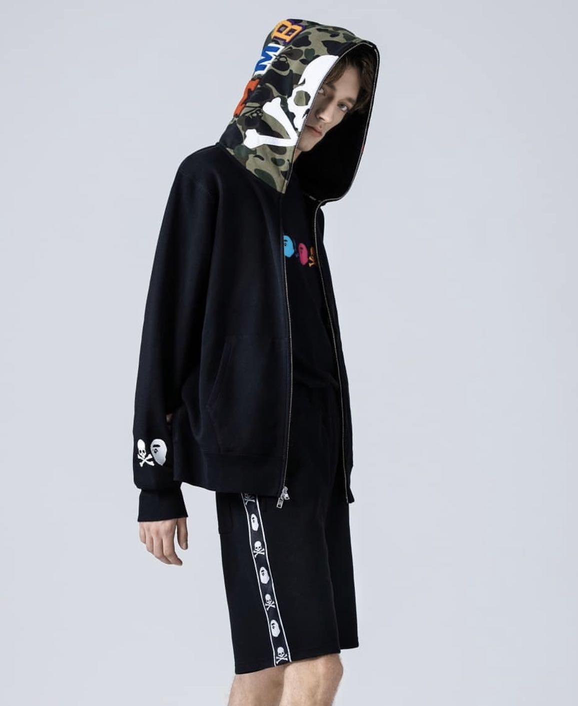 bape full zip shark hoodie