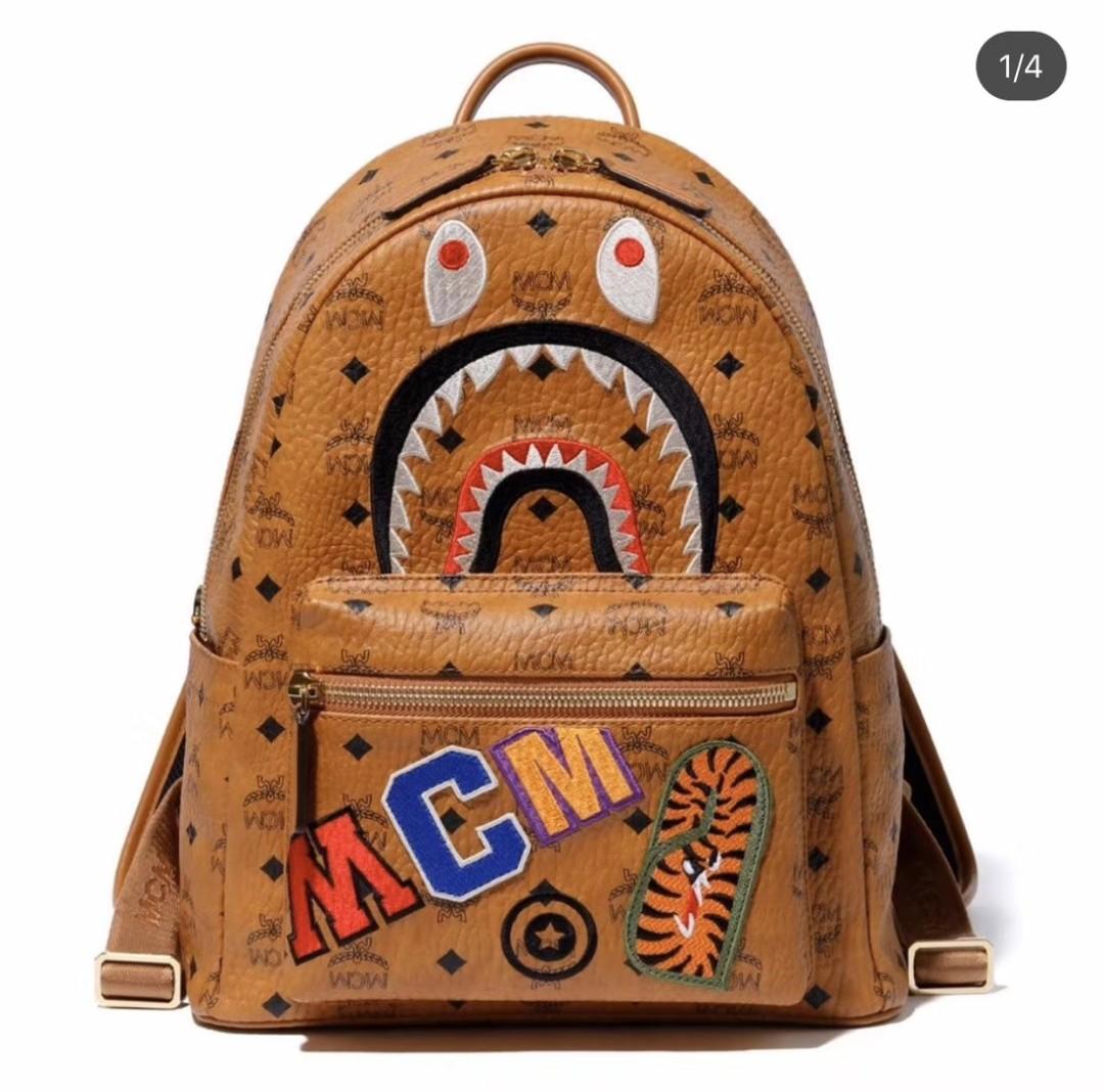 MCM x BAPE BACKPACK (limited edition), Luxury, Bags & Wallets on Carousell