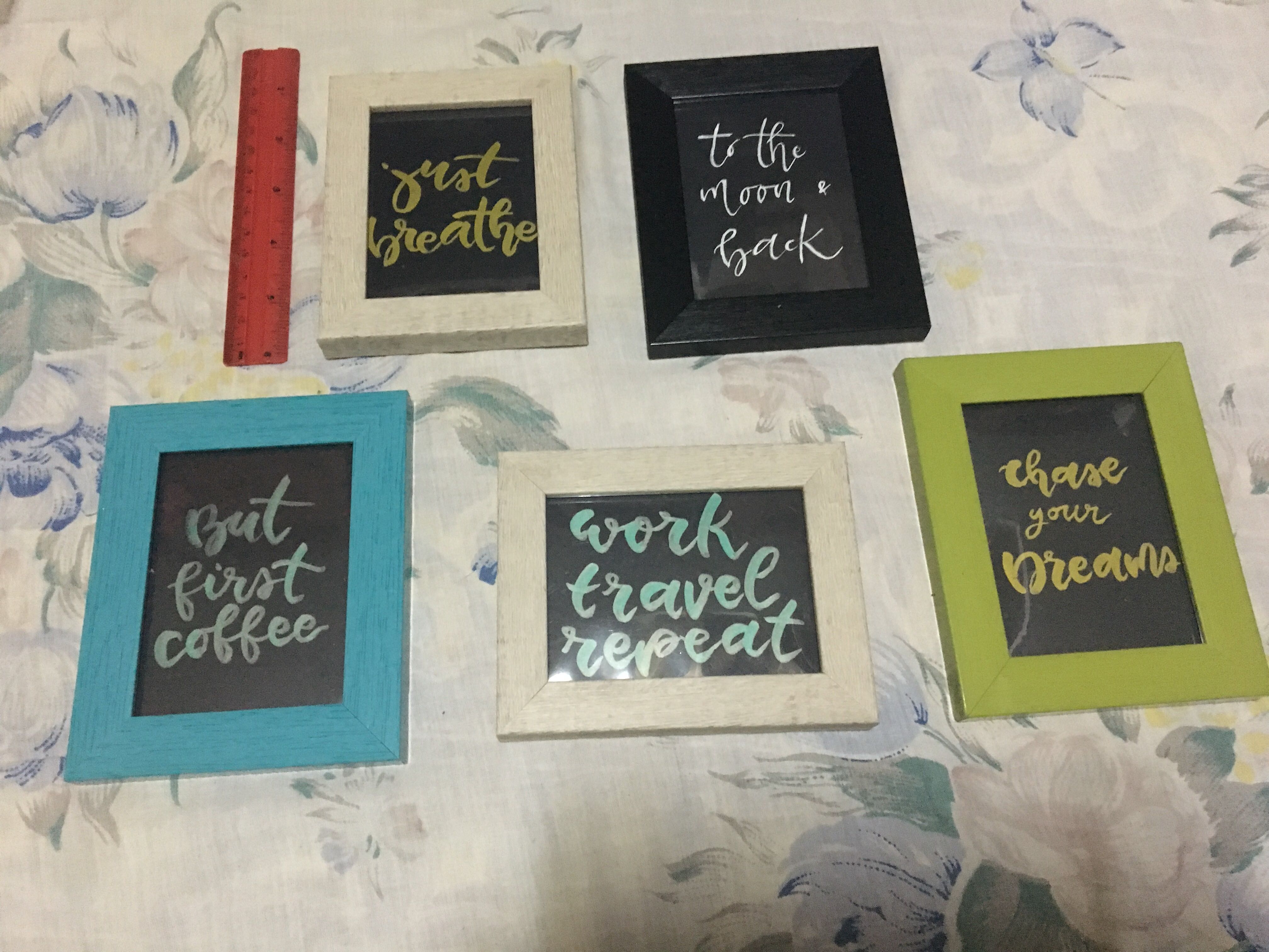 calligraphy quotes in magnetic frames for home or office decor and gift ideas