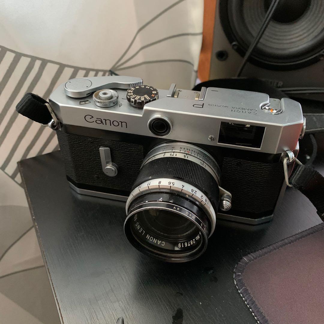 Canon P + Objectif Canon 50mm F/1.8 LTM + Posemètre - Appareil Photo Télémétrique Argentique Japonais (Années 1960)