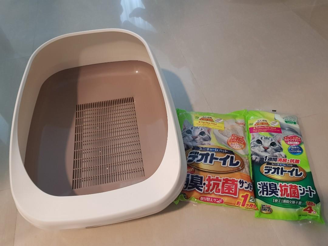 Cat Litter Box Unicharm Deo Toilet Double Tier, Pet Supplies, Homes